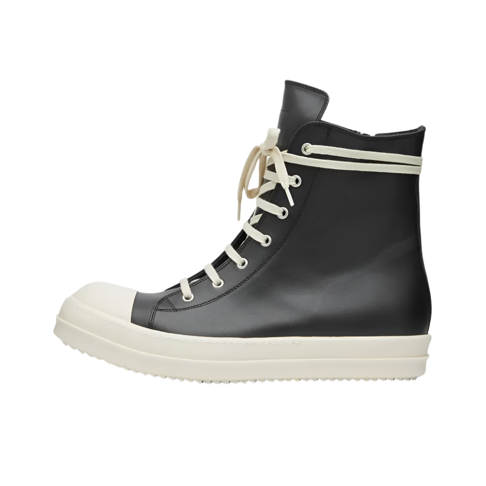 RICK OWENS HIGH SNEAKER BLACK & MILK