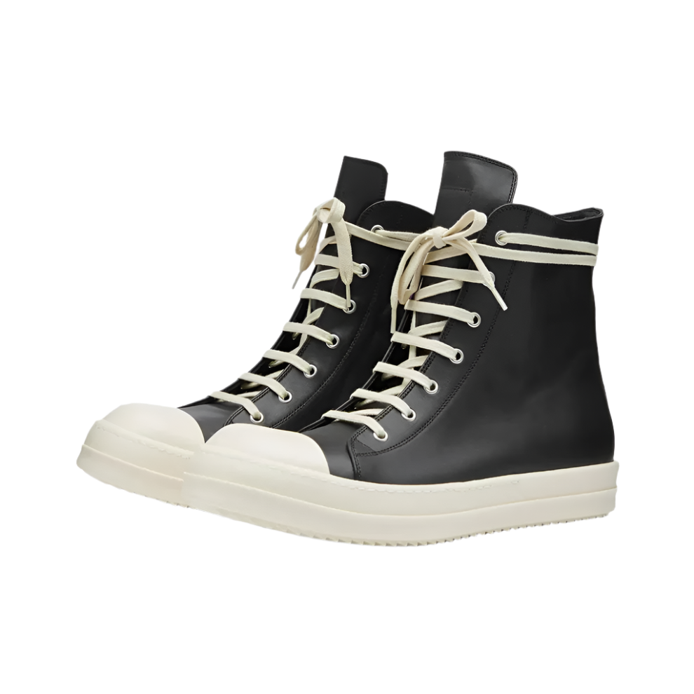 RICK OWENS HIGH SNEAKER BLACK & MILK