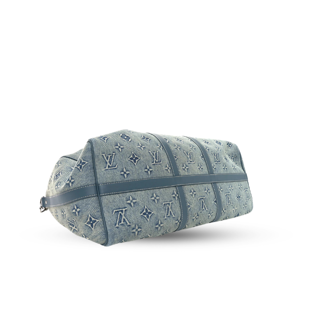 Louis Vuitton Monogram Washed Denim Keepall Bandouliere 50 Blue duffle.