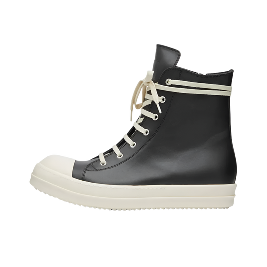 RICK OWENS HIGH SNEAKER BLACK & MILK